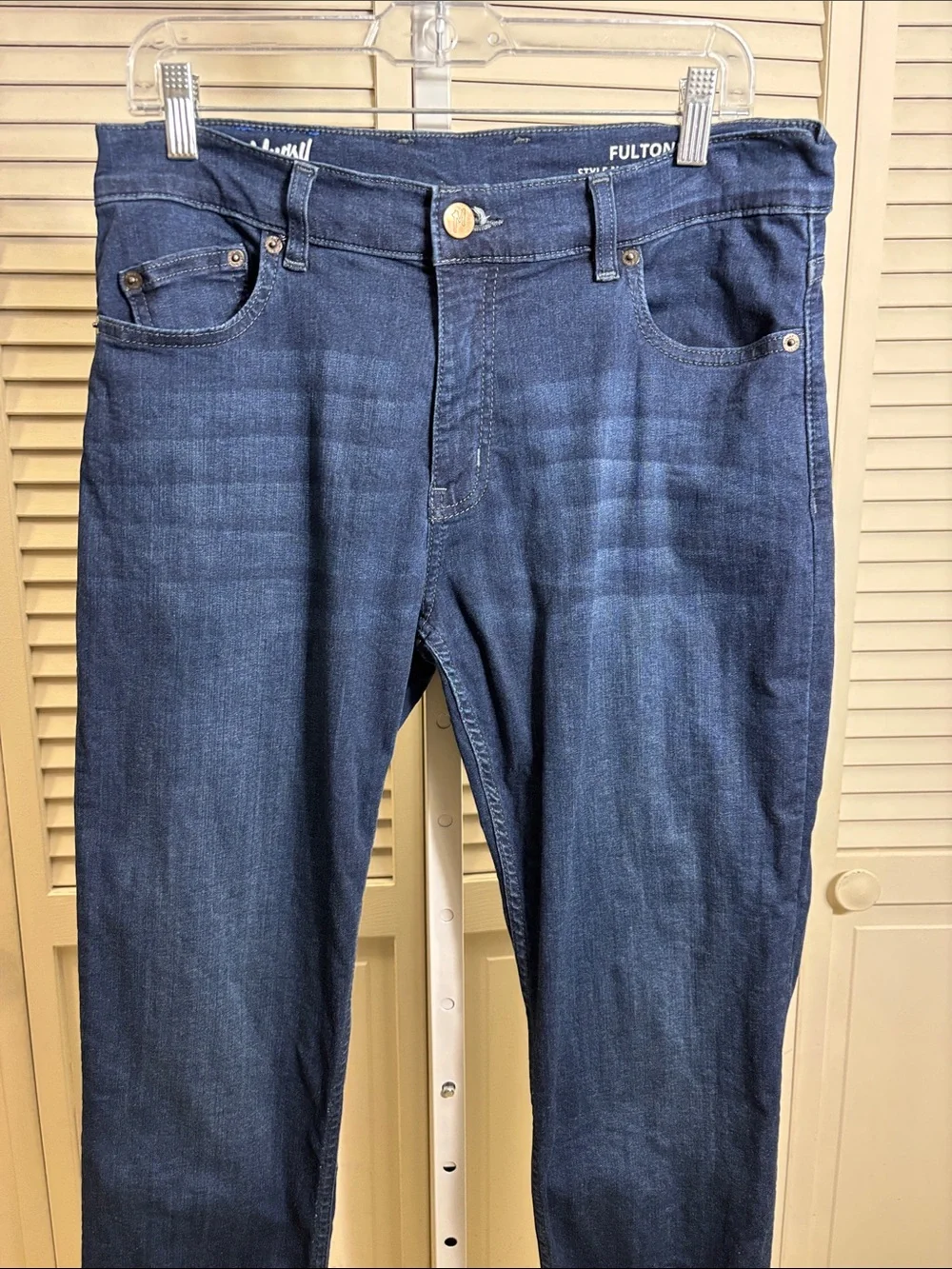 Mugsy Fulton Slim Straight Men’s Jeans in Dark Blue Size 33 x 32